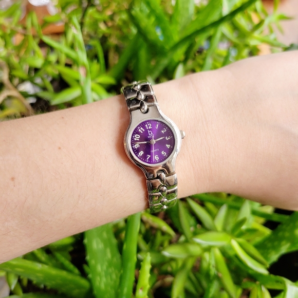 Classic B.West Silver & Purple/Blue Quartz Watch - Picture 5 of 9